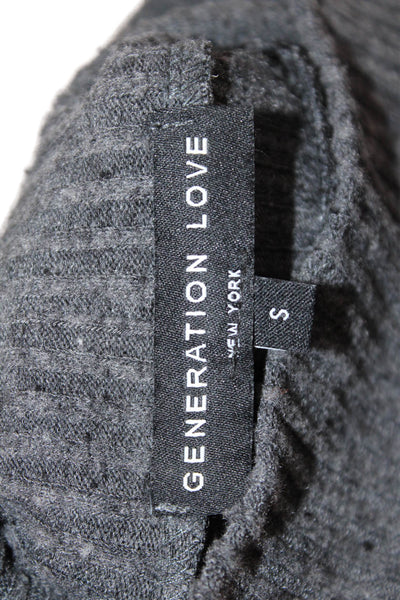 Generation Love Womens Dark Gray Sleeveless Turtleneck Tank Button Size S