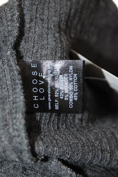 Generation Love Womens Dark Gray Sleeveless Turtleneck Tank Button Size S