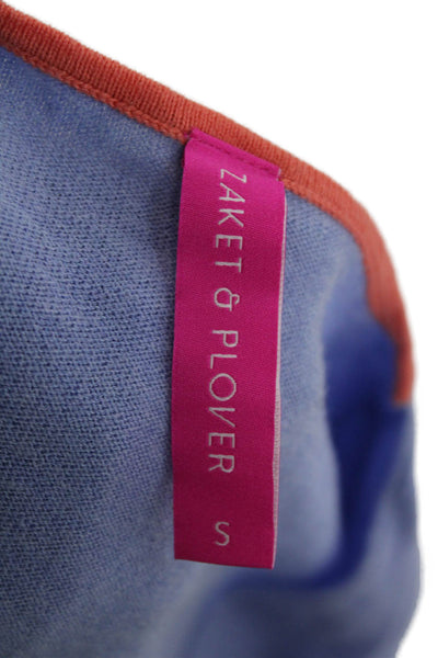 Zaket & Plover Womens Basic V-Neck T-Shirt Light Blue Long Sleeve Size S