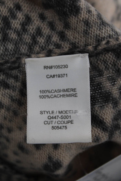 Equipment Femme Womens Pullover Cashmere Animal Print Crewneck Beige Size S