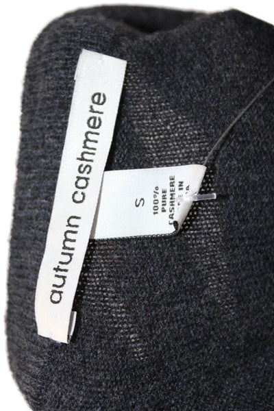 Autumn Cashmere Women Pullover Cashmere V-Neck Dark Gray Sweater Size S