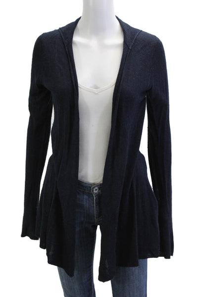 Acrobat Women Cardigan Silk Cashmere Dark Blue Long Sleeve Size M