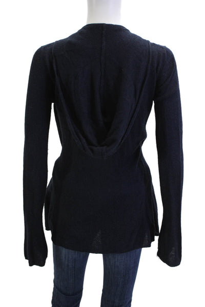 Acrobat Women Cardigan Silk Cashmere Dark Blue Long Sleeve Size M