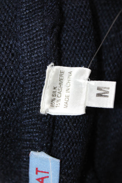 Acrobat Women Cardigan Silk Cashmere Dark Blue Long Sleeve Size M