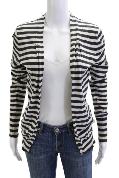 Pink Tartan Women Black Striped Button Cardigan Long Sleeve Size M