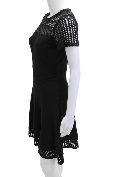 Michael Michael Kors Women Fit & Flare Dress Black Crewneck Short Sleeve Size S