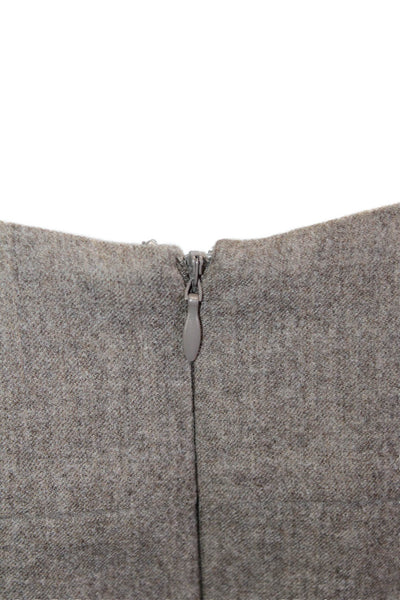 Luca Luca Women Sheath Dress Brown Wool Sleeveless Round Neck Zip Size S