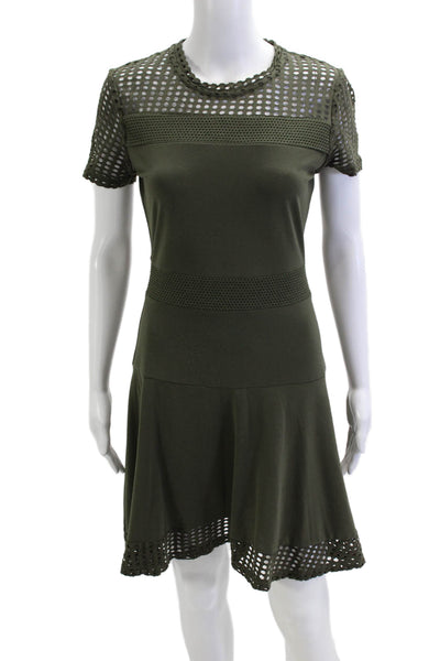 Michael Michael Kors Womens Fit & Flare Green Knee Length Modal Dress Size S