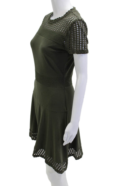 Michael Michael Kors Womens Fit & Flare Green Knee Length Modal Dress Size S