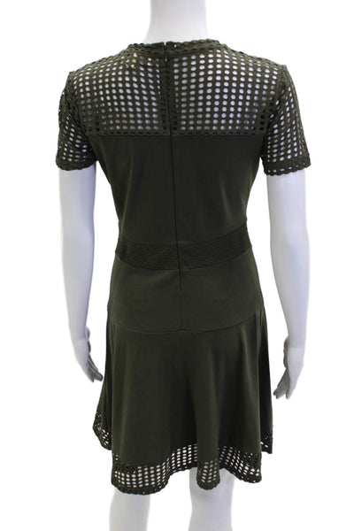 Michael Michael Kors Womens Fit & Flare Green Knee Length Modal Dress Size S