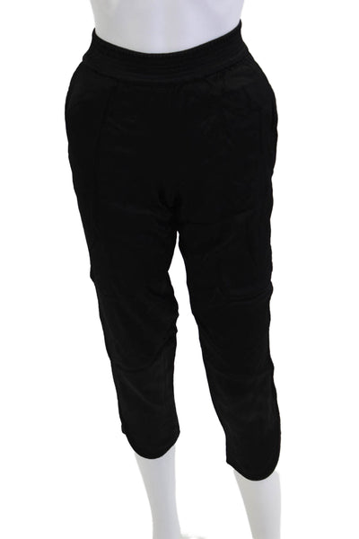 Zara Women Cropped Capri Pants Black Polyester Blend Size M