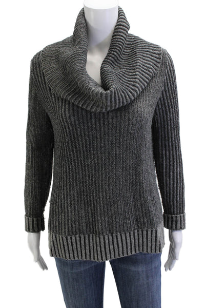 Joie Women Dark Gray Striped Turtleneck Pullover Sweater Size XS