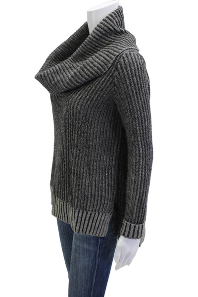 Joie Women Dark Gray Striped Turtleneck Pullover Sweater Size XS