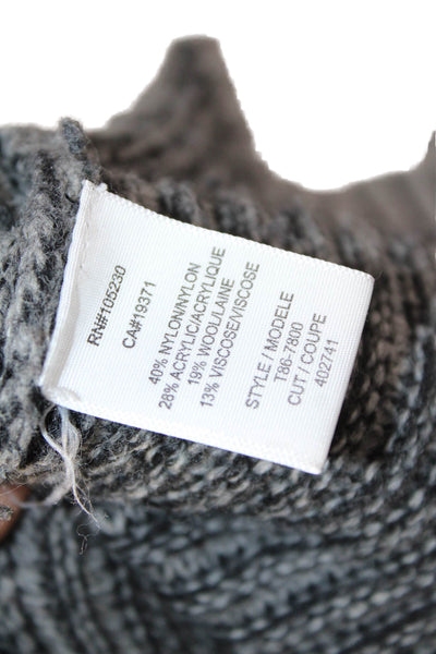 Joie Women Dark Gray Striped Turtleneck Pullover Sweater Size XS