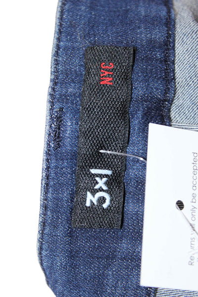 3x1 NYC Women Ankle Skinny Jeans Dark Blue Mid Rise Button Fly Size 23