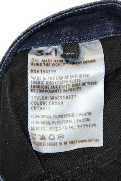 3x1 NYC Women Ankle Skinny Jeans Dark Blue Mid Rise Button Fly Size 23