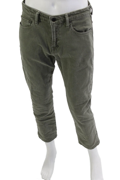 PRPS Mens Green Cropped Ankle Pants Button Closure Size 32