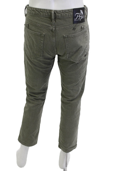PRPS Mens Green Cropped Ankle Pants Button Closure Size 32