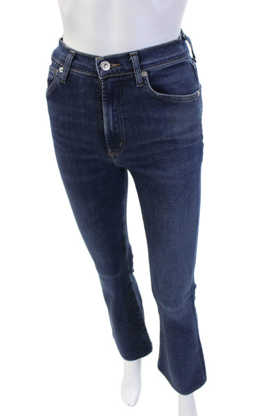 Citizens of Humanity Women Bootcut Cropped Dark Blue Jeans Mid Rise Size 24