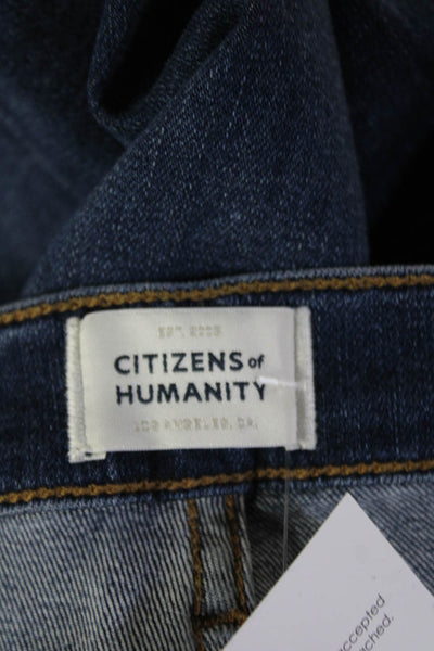 Citizens of Humanity Women Bootcut Cropped Dark Blue Jeans Mid Rise Size 24