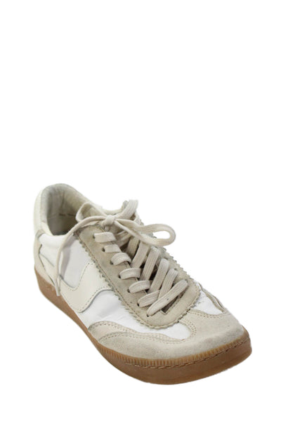 Dolce Vita Womens Color Block Lace-Up Casual Sneakers Beige Size 8