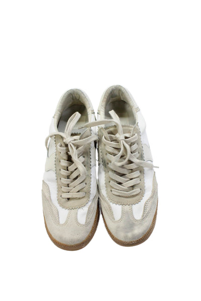 Dolce Vita Womens Color Block Lace-Up Casual Sneakers Beige Size 8