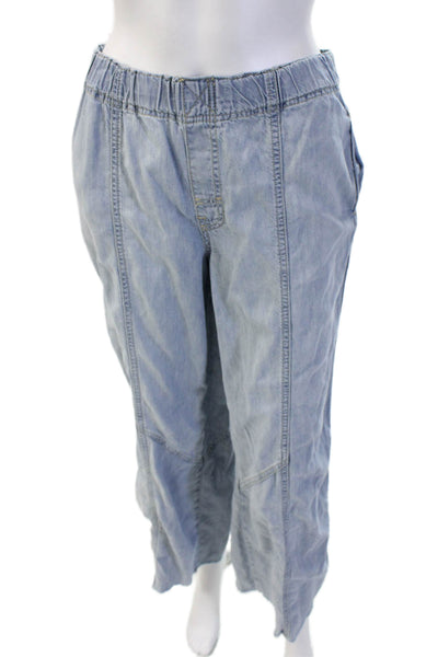 We The Free Womens Cropped Mid Rise Light Blue Pants Size XS
