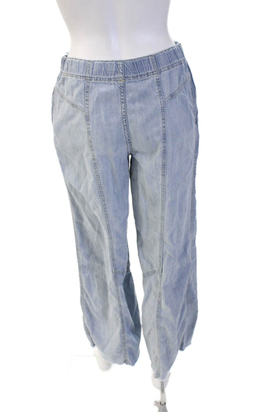 We The Free Womens Cropped Mid Rise Light Blue Pants Size XS