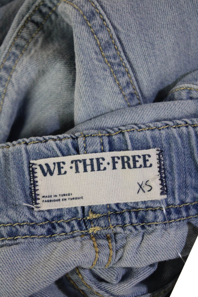 We The Free Womens Cropped Mid Rise Light Blue Pants Size XS