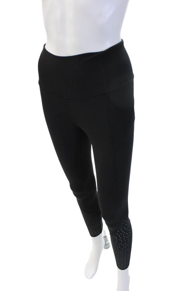 Lululemon Women Ankle Leggings Black Nylon Blend Solid Designer Size 4