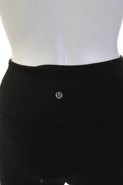 Lululemon Women Ankle Leggings Black Nylon Blend Solid Designer Size 4