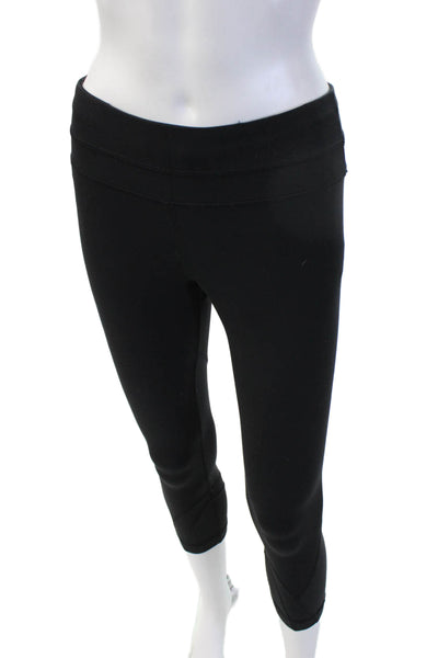 Lululemon Women Cropped Capri Leggings Black Nylon Blend Zip Size 6
