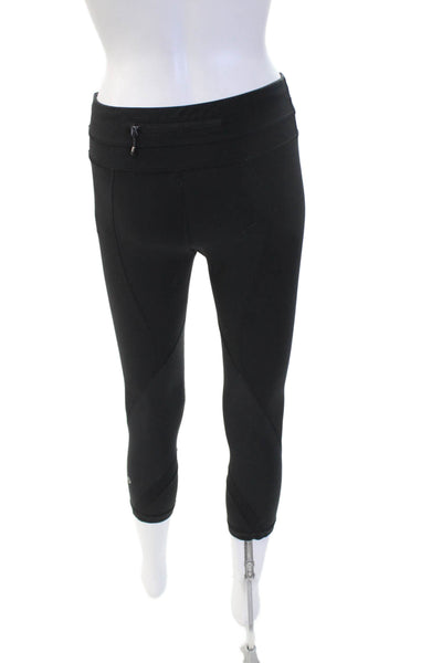 Lululemon Women Cropped Capri Leggings Black Nylon Blend Zip Size 6