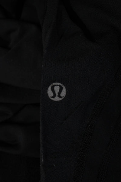 Lululemon Women Cropped Capri Leggings Black Nylon Blend Zip Size 6