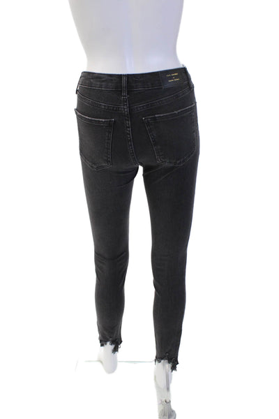 Zara Womens Black Ankle Skinny Jeans Mid Rise 28 Inseam Size 2