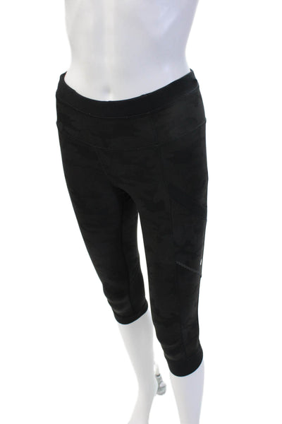 Lululemon Womens Black Camo Cropped Capri Leggings Size 6