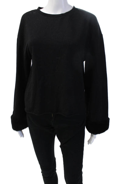 Zara Trafaluc Unisex Pullover Sweater Black Cotton Blend Long Sleeve Size S