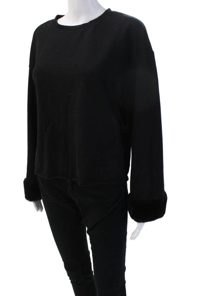 Zara Trafaluc Unisex Pullover Sweater Black Cotton Blend Long Sleeve Size S