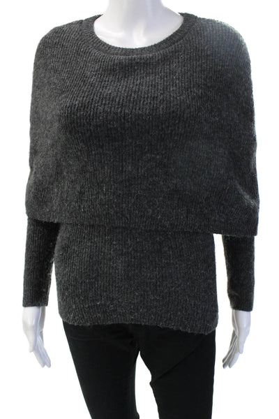 Zara Unisex Dark Gray Crew Neck Pullover Sweater Long Sleeve Size S