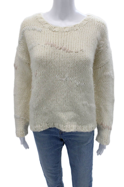 New Scotland Unisex Beige Pullover Sweater Round Neck Long Sleeve Size S