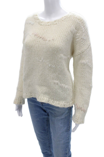 New Scotland Unisex Beige Pullover Sweater Round Neck Long Sleeve Size S