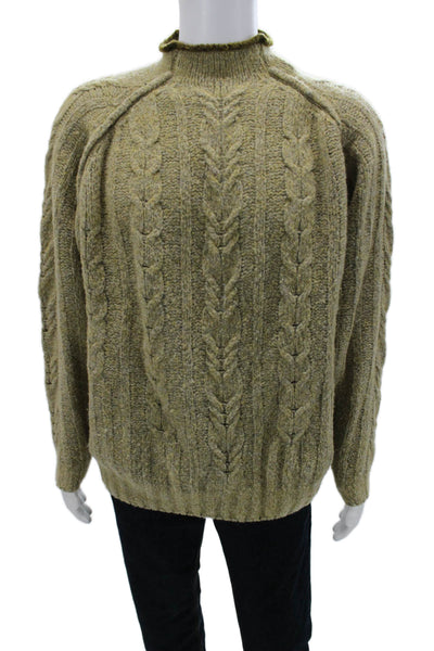 Joseph Abboud Mens Pullover Mock Neck Acrylic Blend Green Long Sleeve Size M