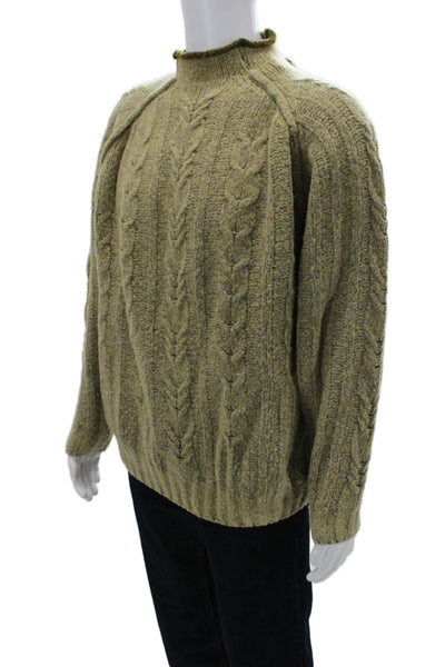 Joseph Abboud Mens Pullover Mock Neck Acrylic Blend Green Long Sleeve Size M