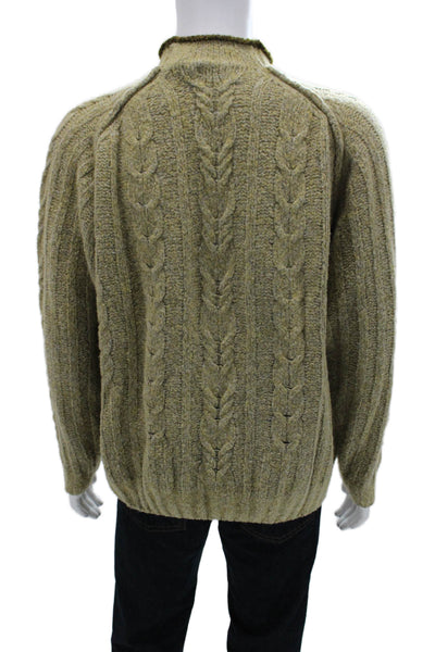 Joseph Abboud Mens Pullover Mock Neck Acrylic Blend Green Long Sleeve Size M