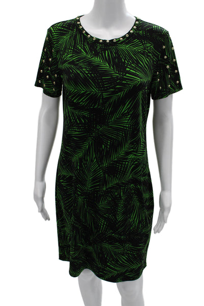 Michael Michael Kors Womens Black Short Sleeve Shift T-Shirt Dress Size M