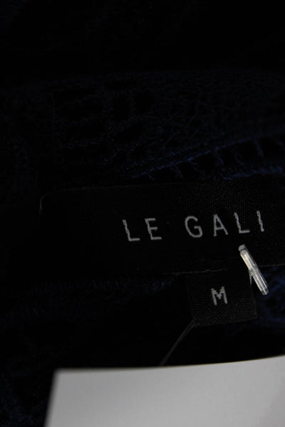 Le Gali Women Shift Dress Dark Blue Geometric 3/4 Sleeve Round Neck Size M