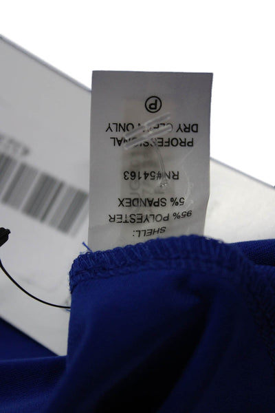 Calvin Klein Womens Shift Tank Dress Blue Button Sleeveless Round Neck Size 8