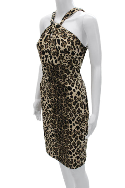 Allen B. By Allen Schwartz Women Bodycon Animal Print Beige Dress Size M