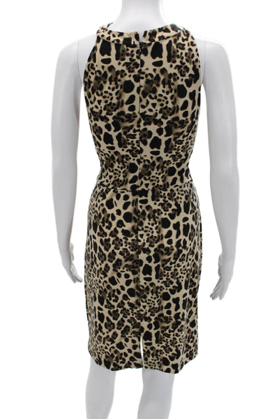Allen B. By Allen Schwartz Women Bodycon Animal Print Beige Dress Size M