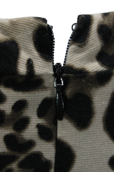 Allen B. By Allen Schwartz Women Bodycon Animal Print Beige Dress Size M